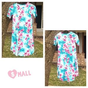 Reb & J Turquoise and Purple flowery dress